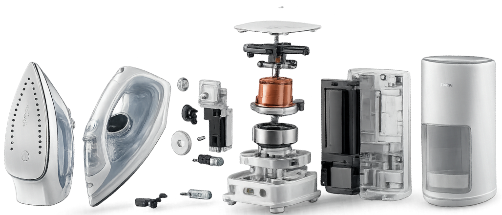 Exploded view showing HHI product engineering and internal components